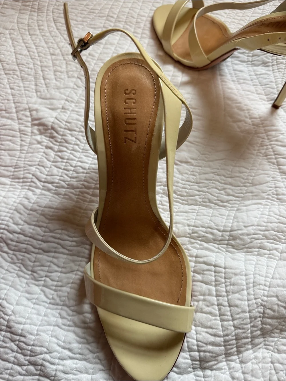 SCHUTZ Cream Strappy Stiletto Sandals